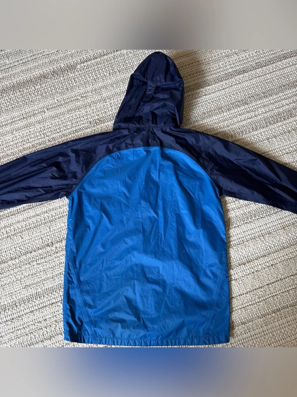 REI Co-Op Rain Jacket Kids Sz L (14-16) Blue Youth Windbreaker Outdoor Hiking